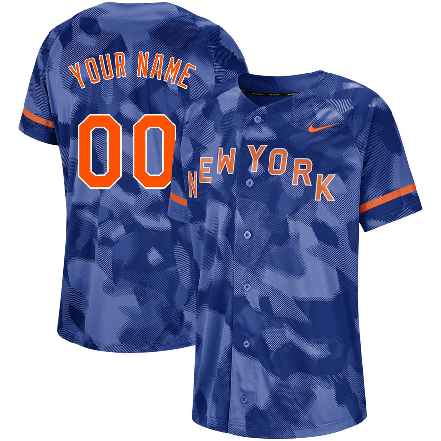Personalized Mets Royal Camo Fashion Men’sized Jersey
