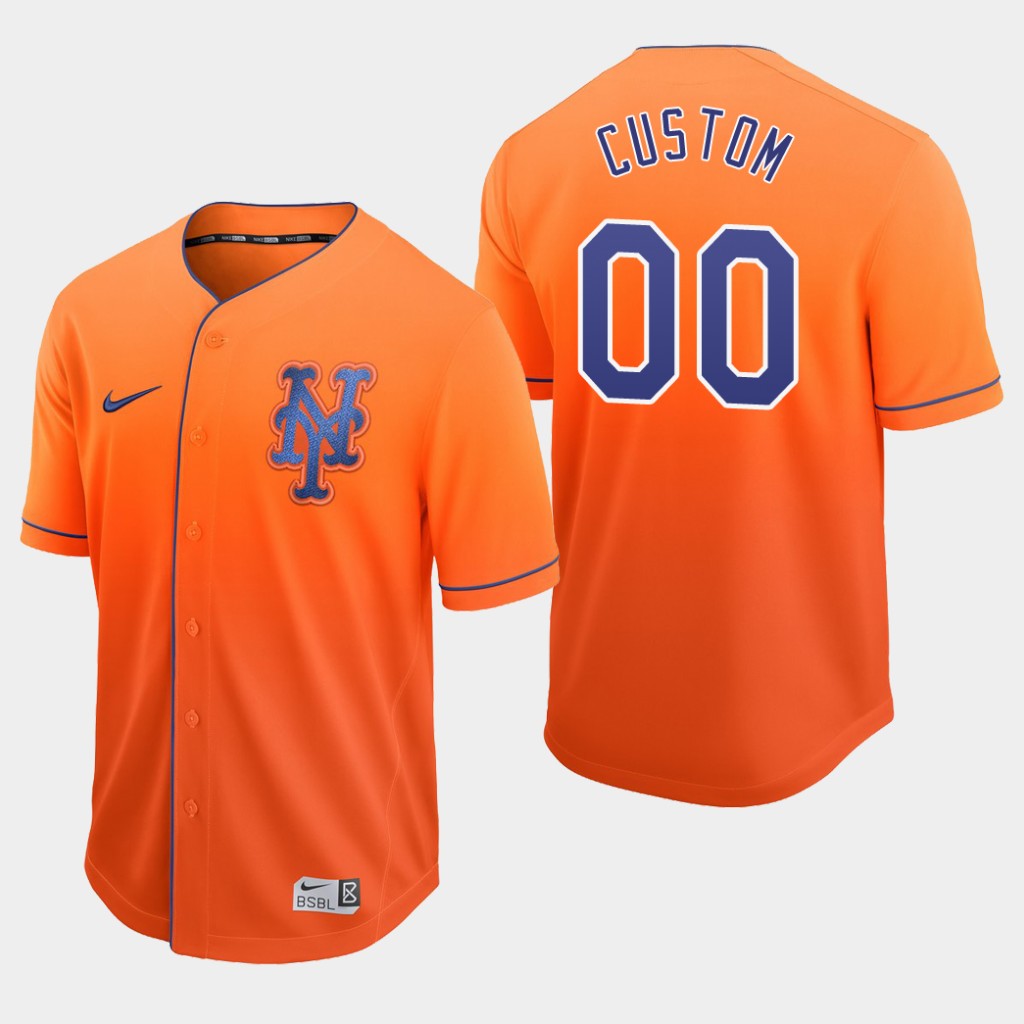 Personalized New York Mets Orange Fade Authentic Jersey