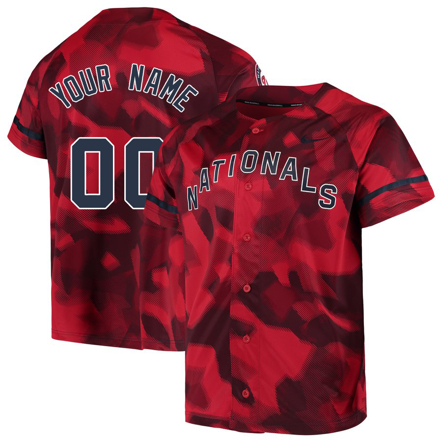Personalized Nationals Red Camo Fashion Men’sized Jersey