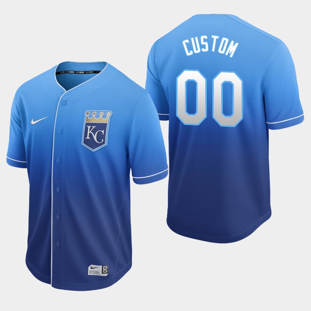 Personalized Kansas City Royals Royal Fade Authentic Jersey
