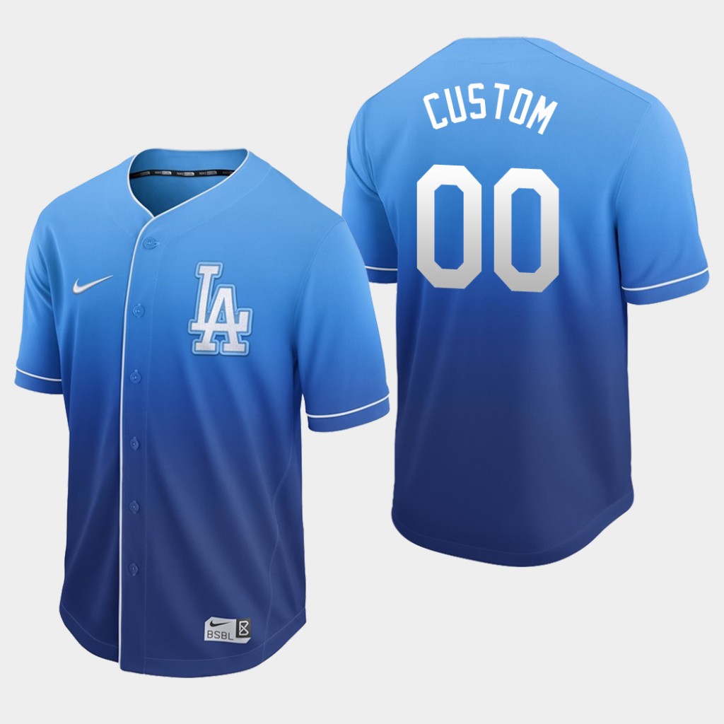 Personalized Dodgers Royal Fade Authentic Jersey
