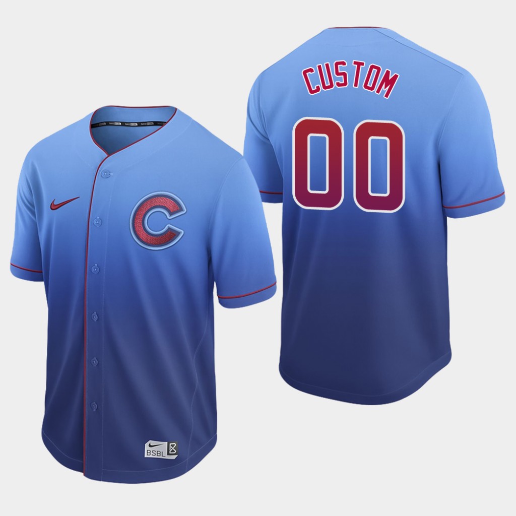 Personalized Cubs Authentic Royal Fade Jersey