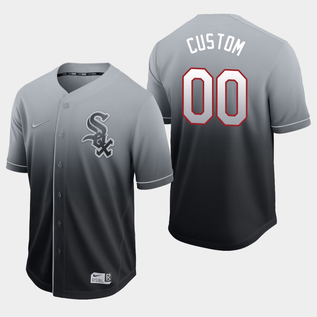 Personalized Chicago White Sox Black Fade Authentic Jersey