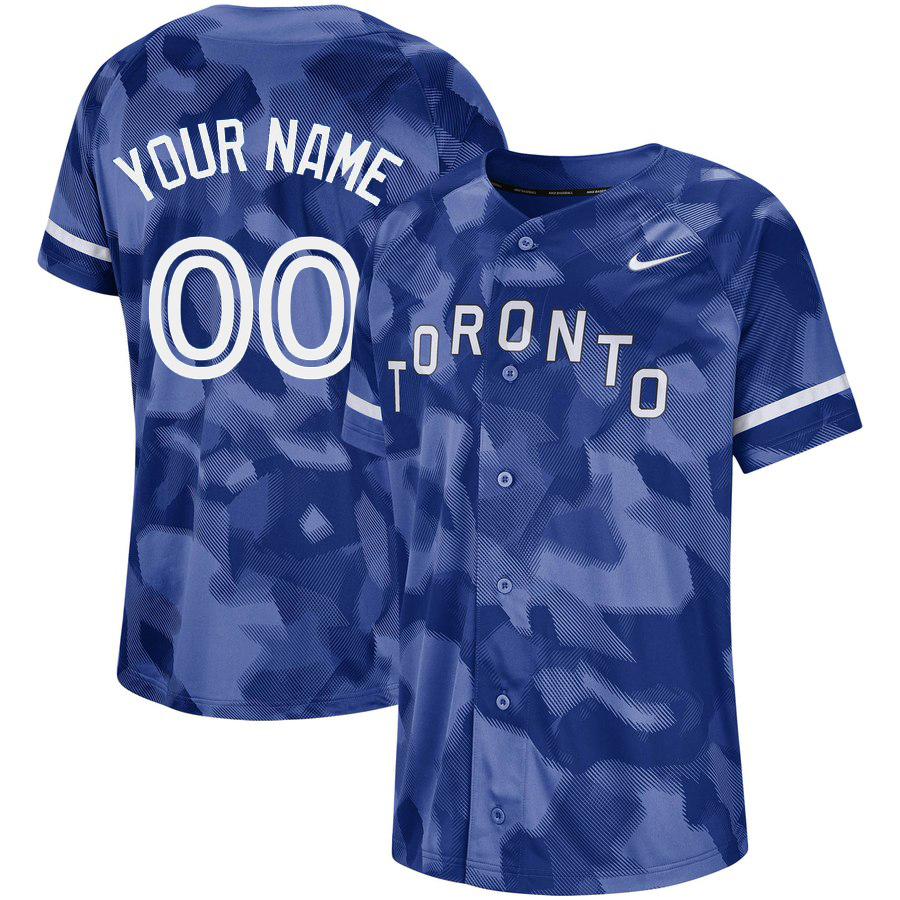 Personalized Blue Jays Royal Camo Fashion Men’sized Jersey