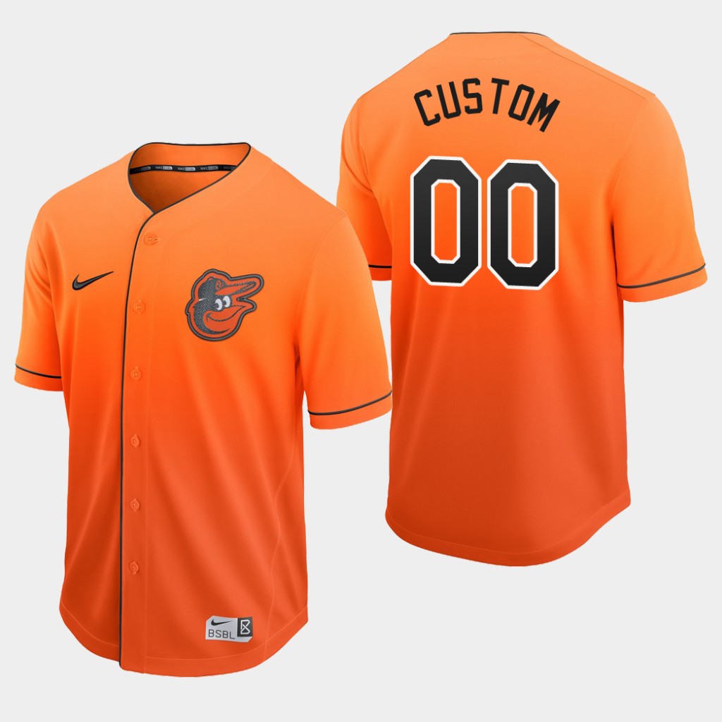 Personalized Baltimore Orioles Orange Fade Authentic Jersey