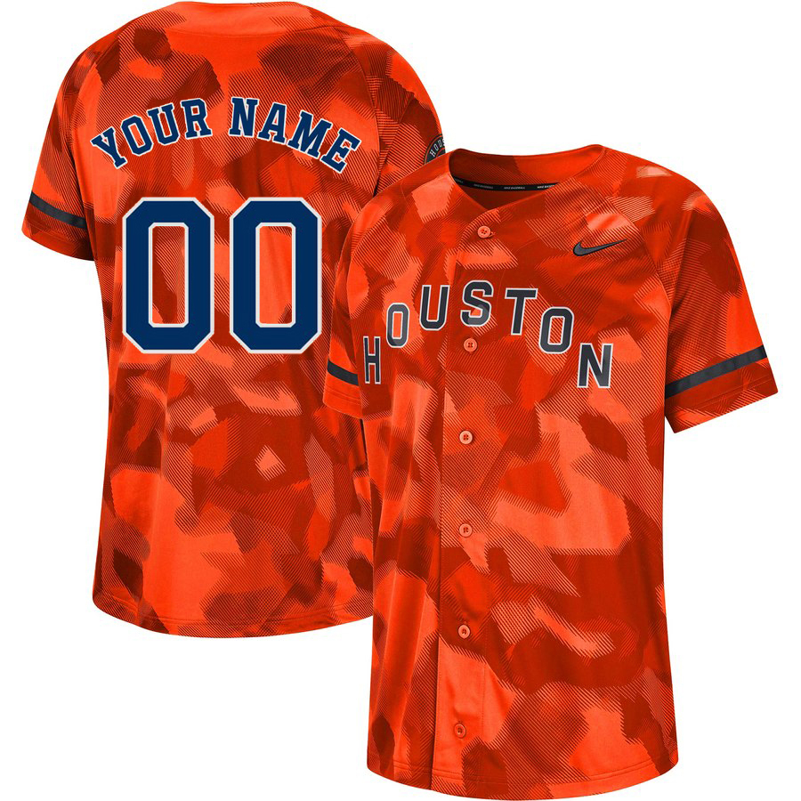 Personalized Astros Orange Camo Fashion Men’sized Jersey