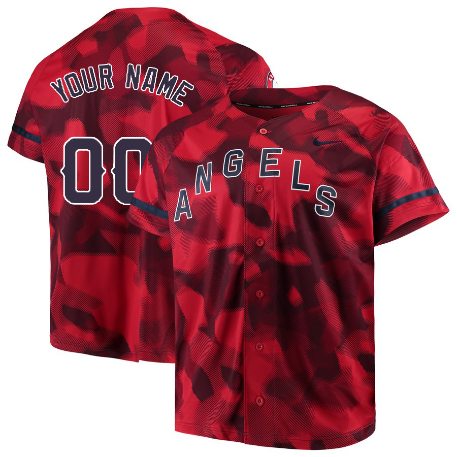 Personalized Angels Red Camo Fashion Men’sized Jersey