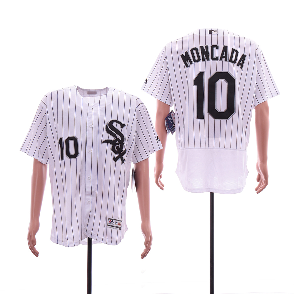 Personalized White Sox 10 Yoan Moncada White Flexbase Jersey