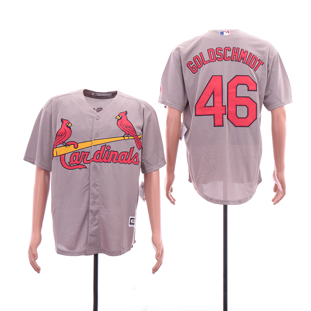 Personalized Cardinals 46 Paul Goldschmidt Gray Cool Base Jersey