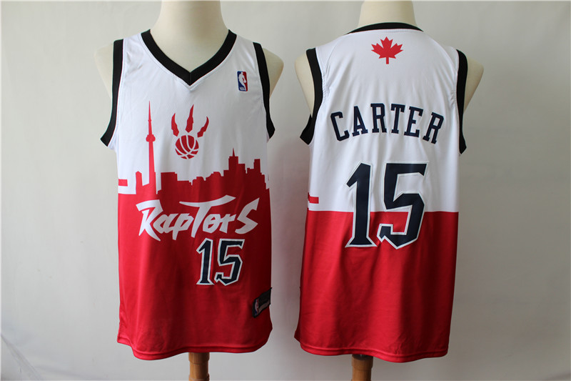 Personalized Raptors 15 Vince Carter White Red 2019 City DNA Swingman Jersey