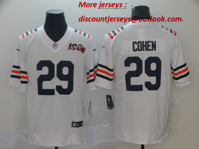 Personalized Bears 29 Tarik Cohen White 2019 100th Season Alternate Classic Untouchable Limited Jersey