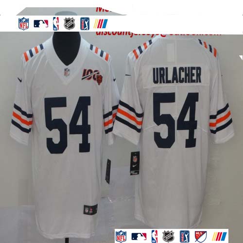 Personalized Bears 54 Brian Urlacher White 2019 100th Season Alternate Classic Retired Untouchable Limited Jersey
