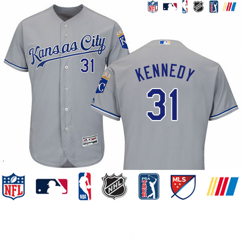 Personalized Royals #31 Ian Kennedy Grey Flexbase Authentic Collection Stitched Baseball Jersey