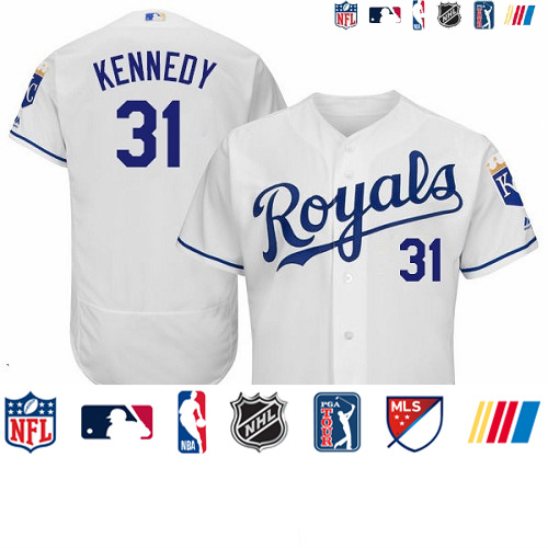 Personalized Royals #31 Ian Kennedy White Flexbase Authentic Collection Stitched Baseball Jersey
