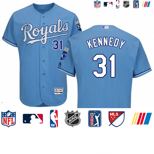 Personalized Royals #31 Ian Kennedy Light Blue Flexbase Authentic Collection Stitched Baseball Jersey