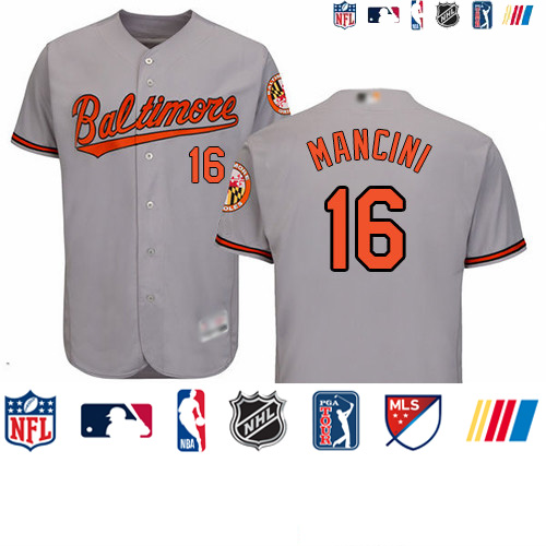 Personalized Orioles #16 Trey Mancini Grey Flexbase Authentic Collection Stitched Baseball Jersey
