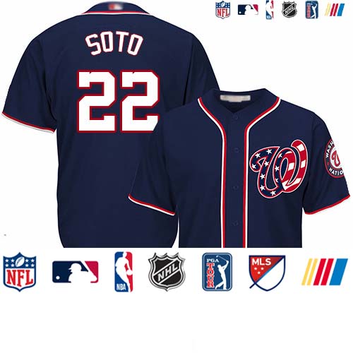 Personalized Nationals #22 Juan Soto Navy Blue New Cool Base Stitched Baseball Jersey