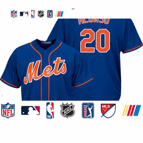 Personalized Mets #20 Pete Alonso Blue New Cool Base Stitched Baseball Jersey
