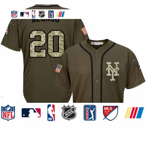 Personalized Mets #20 Pete Alonso Green Salute to Service Stitched Baseball Jersey