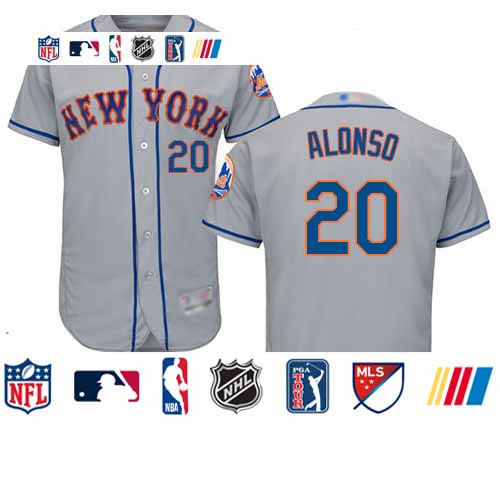 Personalized Mets #20 Pete Alonso Grey Flexbase Authentic Collection Stitched Baseball Jersey