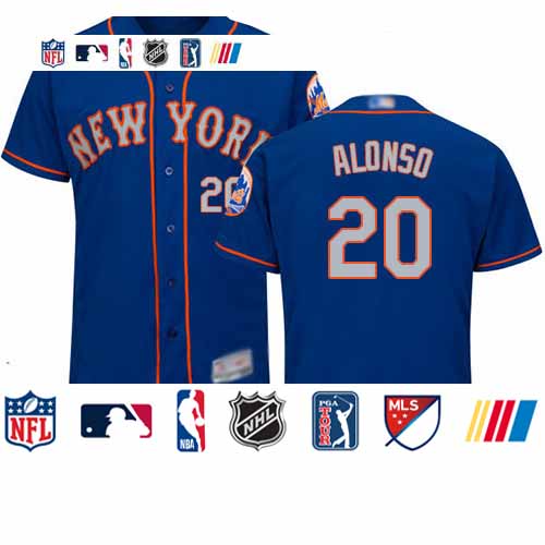 Personalized Mets #20 Pete Alonso Blue(Grey NO.) Flexbase Authentic Collection Stitched Baseball Jersey