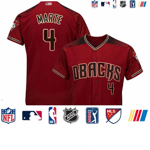 Personalized Diamondbacks #4 Ketel Marte Sedona Red Flexbase Authentic Collection Stitched Baseball Jersey