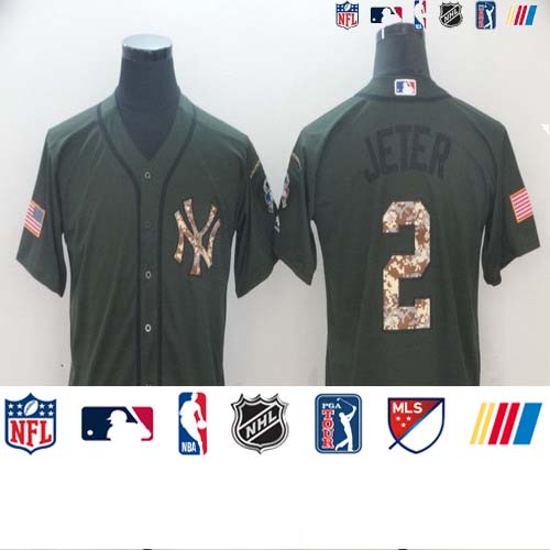 Personalized Dodgers 2 Derek Jeter Olive Camo Salute To Service Cool Base Jersey