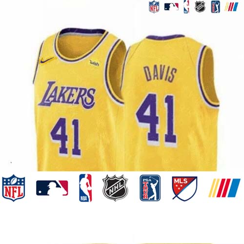 Personalized Lakers 41 Anthony Davis Yellow Swingman Jersey