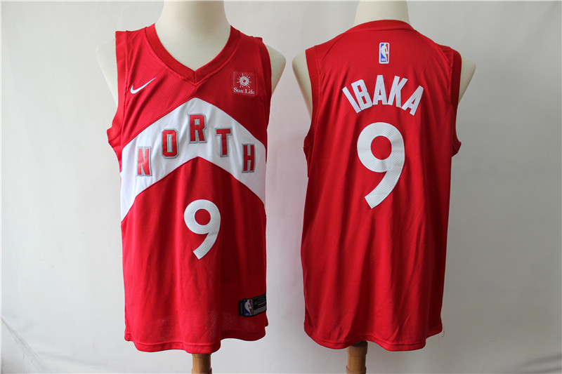 Personalized Raptors 9 Serge Ibaka Red Earned Edition Swingman Jersey