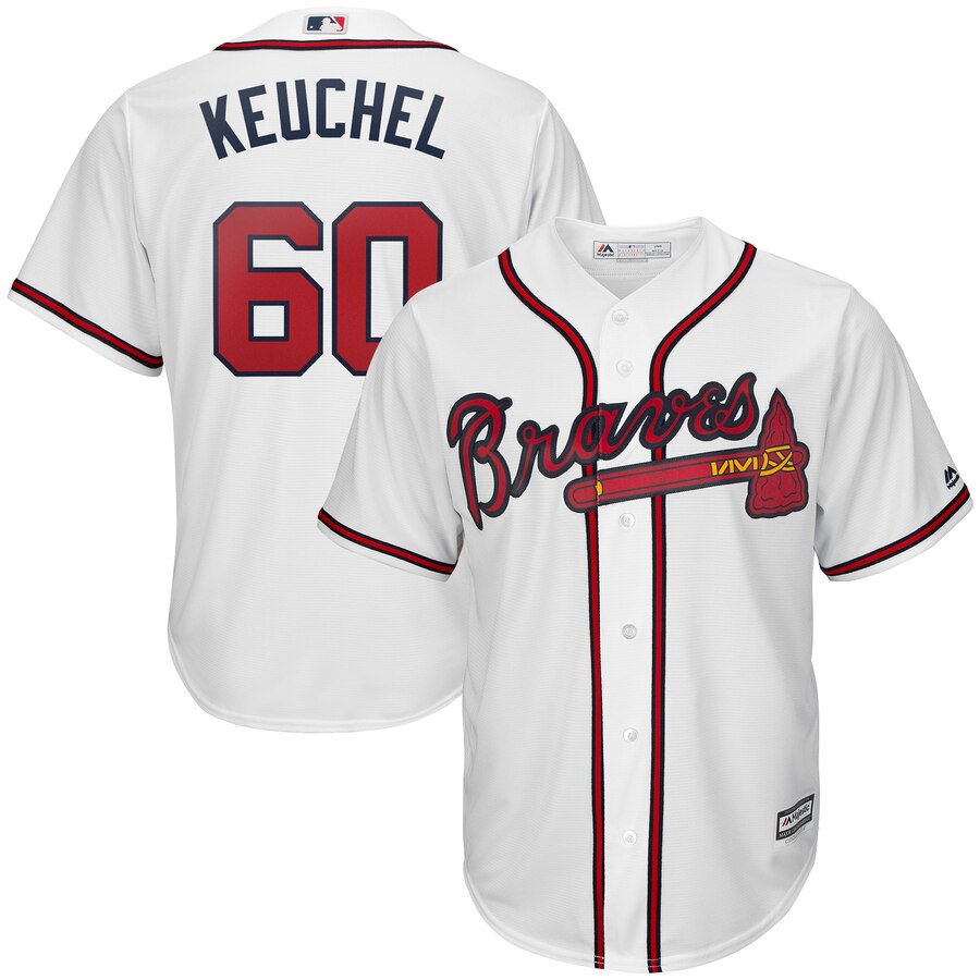 Personalized Braves 60 Dallas Keuchel White Cool Base Jersey