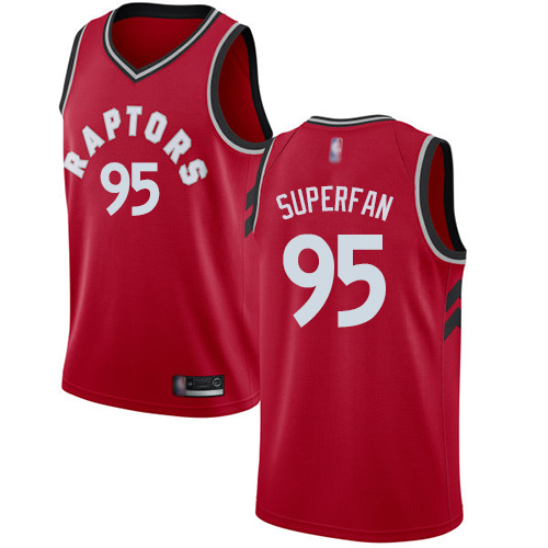 Personalized Raptors #95 Superfan Red Basketball Swingman Icon Edition Jersey