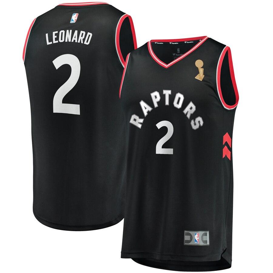 Personalized Raptors 2 Kawhi Leonard Black 2019 NBA Finals Champions Swingman Jersey