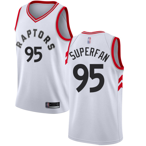 Personalized Raptors #95 Superfan White Basketball Swingman Association Edition Jersey