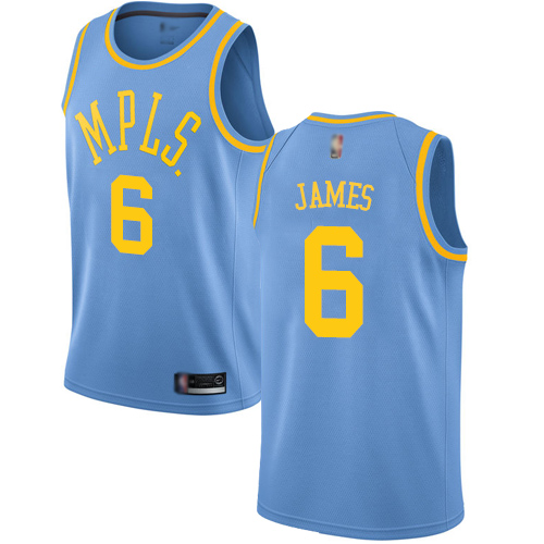 Personalized Lakers #6 LeBron James Royal Blue Basketball Swingman Hardwood Classics Jersey