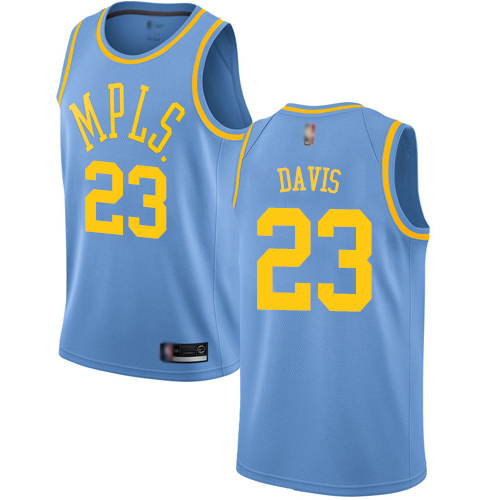 Personalized Lakers #23 Anthony Davis Royal Blue Basketball Swingman Hardwood Classics Jersey