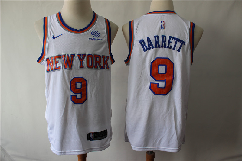 Personalized Knicks 9 R.J. Barrett White City Edition Swingman Jersey