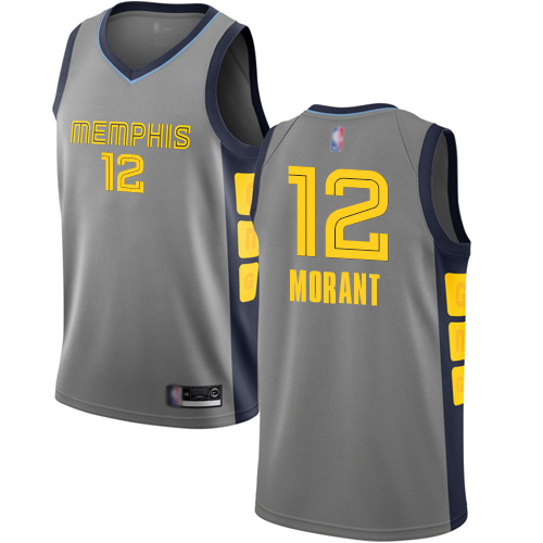 Personalized Grizzlies #12 Ja Morant Gray Basketball Swingman City Edition 2018 19 Jersey