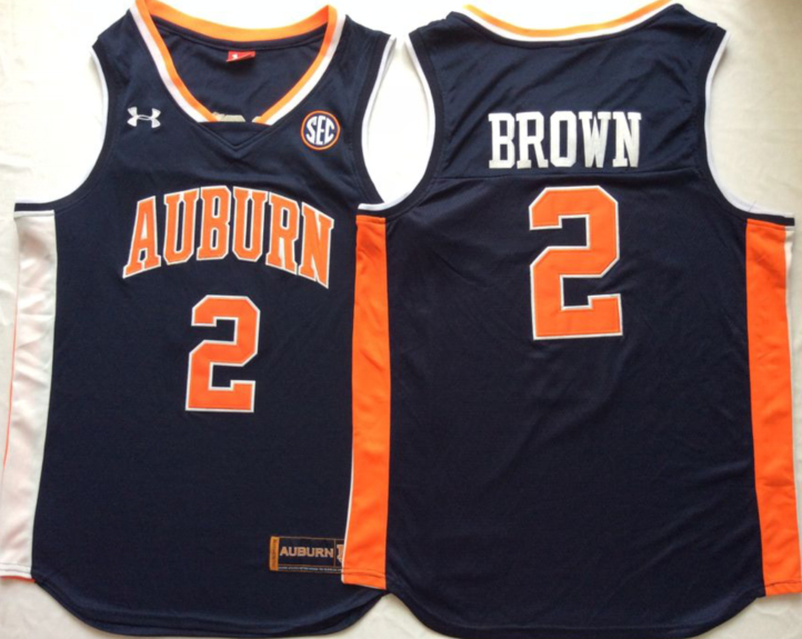 Personalized Auburn Tigers 2 Bryce Brown Navy College Basketball Jersey