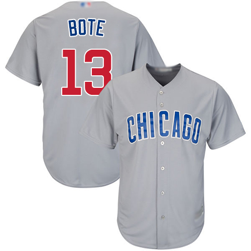 Personalized Cubs #13 David Bote Grey New Cool Base Stitched Baseball Jersey