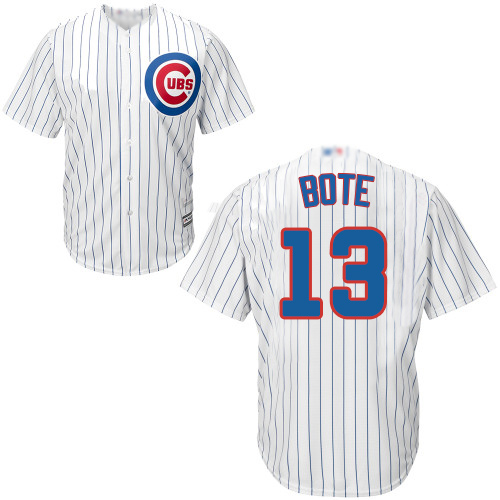 Personalized Cubs #13 David Bote White Strip New Cool Base Stitched Baseball Jersey