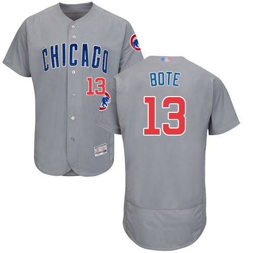 Personalized Cubs #13 David Bote Grey Flexbase Authentic Collection Road Stitched Baseball Jersey