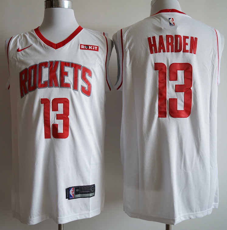 Personalized Rockets 13 James Harden White Swingman Jersey