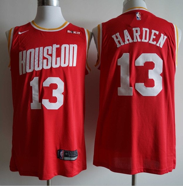 Personalized Rockets 13 James Harden Red Retro Swingman Jersey