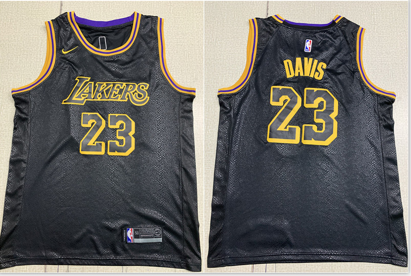 Personalized Lakers 23 Anthony Davis Black City Edition Swingman Jersey
