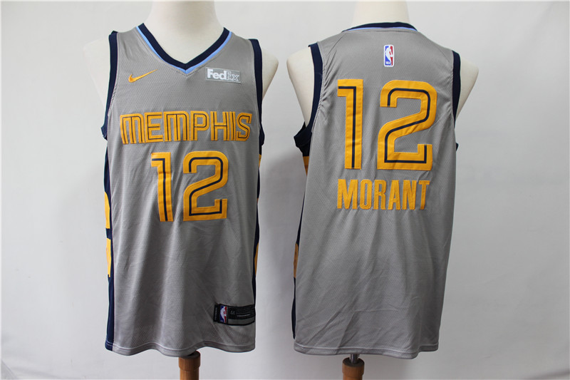Personalized Grizzlies 12 Ja Morant Gray City Edition Swingman Jersey