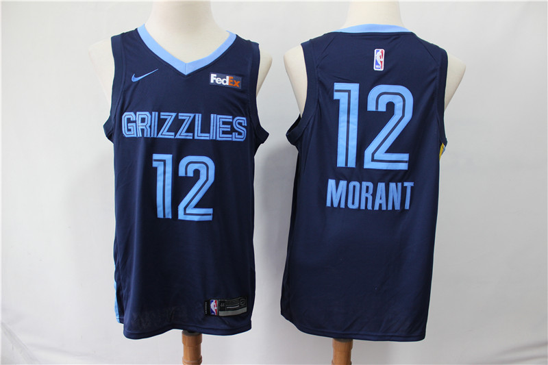Personalized Grizzlies 12 Ja Morant Navy City Edition Swingman Jersey