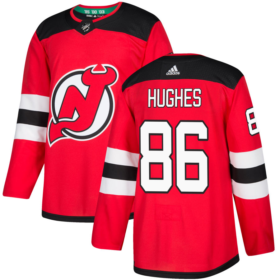 Personalized Devils 86 Jack Hughes Red Jersey