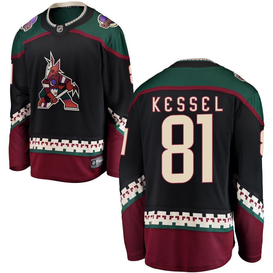 Personalized Coyotes 81 Evgeni Kessel Black Breakaway Player Jersey