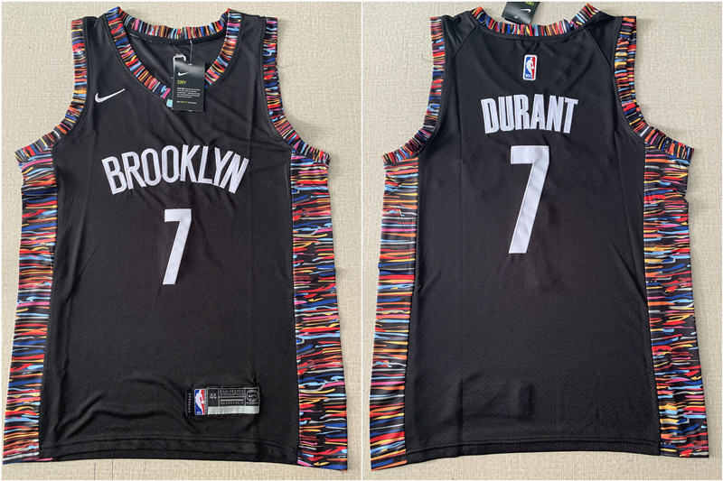 Personalized Nets 7 Kevin Durant Black City Edition Swingman Jersey
