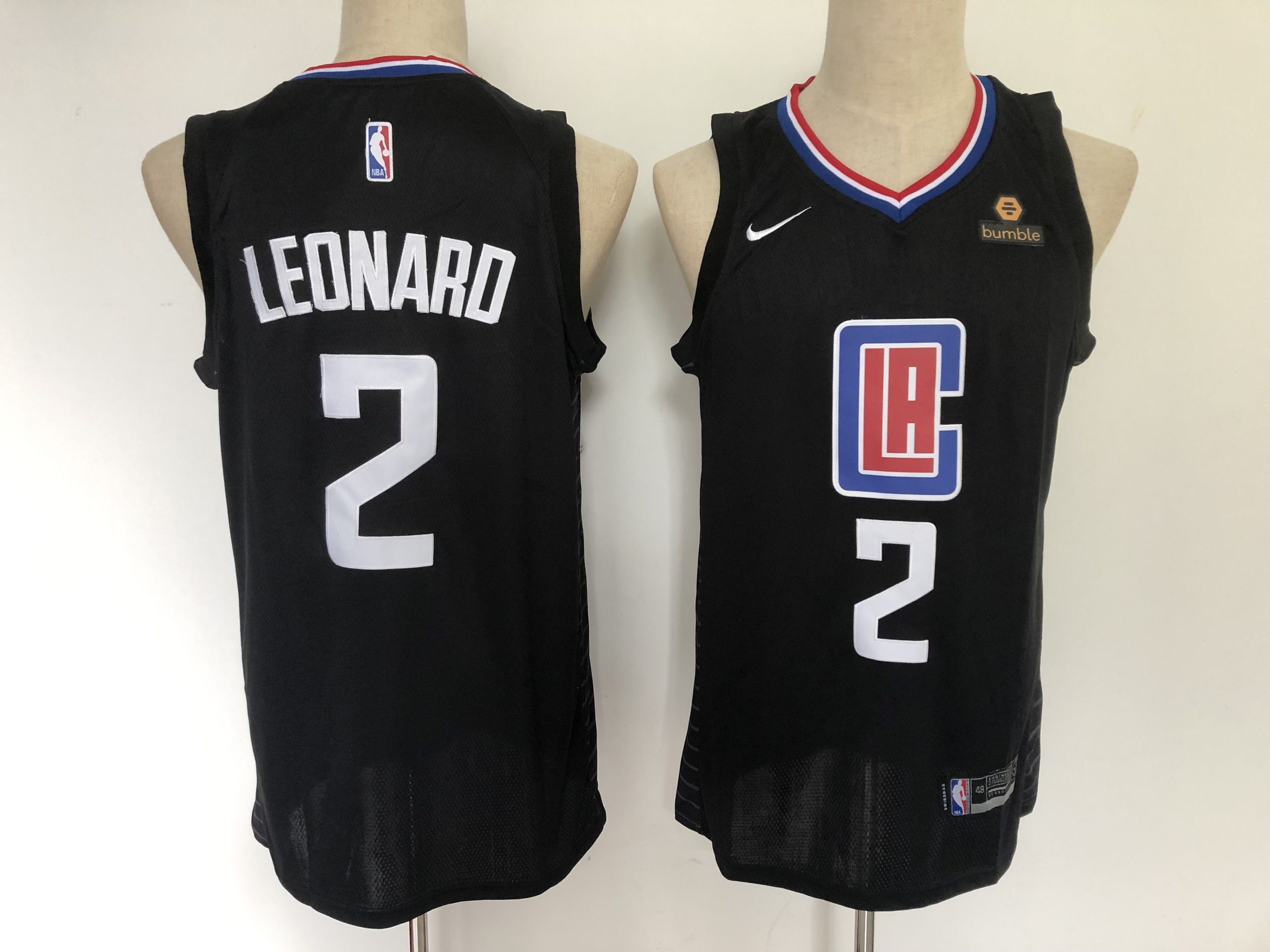 Personalized Clippers 2 Kawhi Leonard Black Swingman Jersey
